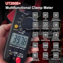 Ölçüm Pensesi, Unı-T UT200B+ Akım Pensesi Ac Akım True Rms Akım Ölçüm Cihazı Otomatik Ranging Ac/dc Gerilim, Ac Akım, Direnç, Diyot, Kapasite, Süreklilik Için Canlı Tel Algılama