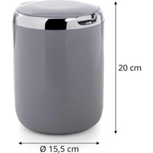 Pasifik Plastik Kapaklı Çöp Kovası 3 Lt, Gri