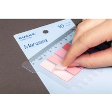Manzara 10 Renkli Cetvelli Şeffaf Pet Index • Index Sticker • Post-It • Sticky Note