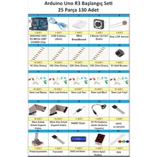 Uno R3 Başlangıç Seti 25 Parça 130 Adet Yüksek Kalite Dayanıklı Ölçüm Aletleri
