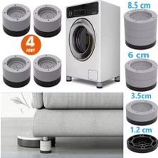 Ayko Beyaz Eşya Ayağı Çamaşır Makinesi Mobilya Titreşim Önleyici Kaydırmaz ve Yükseltici 4 Lü Set (8,5 Cm)