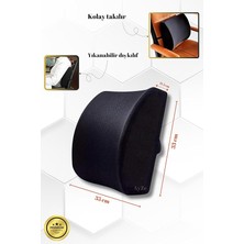 Ortopedik Visko Bel ve Sırt Minderi Yastığı Destekleyici Minder Yastık, Figiza, Siyah, Standart