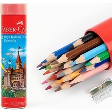 Kuru Boya Kalemi, Kırmızı Metal Tüp Kutu, 24 Renk, Tam Boy, Kalemtıraş Hediyeli, Yumuşak Mineli, Kırılmaya Dayanıklı Uçlar, Kolay Açılır