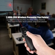 Kablosuz Lazer Sunum Kumandası USB Alıcılı 2,4 Ghz Powerpoint Sunumu Ppt Flip Pen Pointer Clicker Presenter Dahili Alıcı Kırmızı Işık Uzaktan Kumanda
