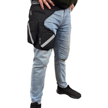 Su Geçirmez 3 Gözlü Reflektörlü Ayarlanabilir Motosiklet Kurye Bel Bacak Çanta - AL3253