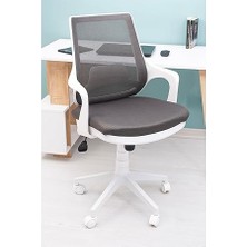 Beyaz Çalışma Koltuğu, Ofis Sandalyesi, Bilgisayar Koltuğu, Bilgisayar Ofis Koltuğu (Antrasit Kumaş)