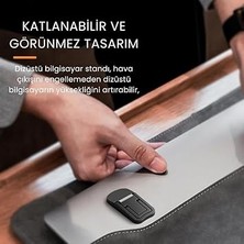 Metal 2 Adet 7mm 3m Yapışkanlı Katlanabilir Ultra Mini Laptop Standı,2 Açılı Laptop Yükseltici
