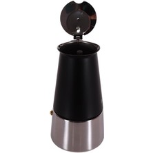 Morning FE001-6 Espresso Kahve Makinesi Paslanmaz Çelik Indüksiyonlu Moka Pot 300 ml Siyah
