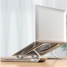 Kılıflı Laptop Standı Alüminyum Notebook Tablet Stant Kaymaz Metal Dizüstü Bilgisayar Standı Tüm Laptoplara Uyumlu 7 Kademeli