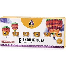 Akrilik Boya Seti, 6’lı, 60 Ml, Klasik Renkler, Su Bazlı, Karışabilir ve Çok Yüzeyli Kullanım