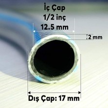 Hortum Seti Garden Kit Bahçe Çeşme Su Hortumu Iç Çap 1/2 Sulama Araç Yıkama 20 Metre