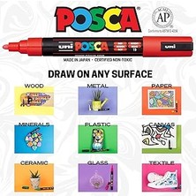 Full Set 8 Akrilik Boya Kalemi Ters Çevrilebilir Orta Uçlu Kalem Uçları, Posca Kalemleri Kaya Boyama, Kumaş, Cam Boya, Metal Boya ve Grafiti Için Akrilik Boya Işaretleyicileridir