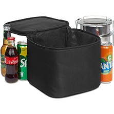 Çanta Soğuk Sıcak Tutucu Kamp Piknik Çantası Sıcak Soğuk Isı Yalıtımlı Çanta Soğuk Tutuculu Outdoor Çanta Buz (Siyah)