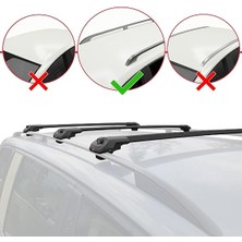 Ford Tourneo Courier 2014-2017 Arası ile Uyumlu Ace-1 Ara Atkı Tavan Barı Siyah 3 Adet Bar