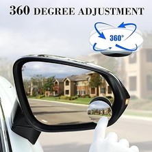 2'li Ayarlanabilir Kör Nokta Aynası – 360° Dönebilen Hd Geniş Açı Çerçevesiz Dikiz Ayna Aparatı, Otomobil, Suv, Kamyon ve Tüm Araçlar ile Uyumlu, Kolay Montajlı Ayna Eklentisi