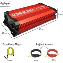 KBN1000 12V/220V 1000WATT Tam Sinüs Dönüştürücü Invertör