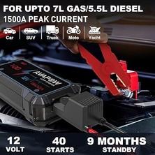 A07 1500A 12800MAH Jump Starter Taşınabilir Akü Takviye Kiti