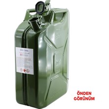 Metal Benzin Bidonu 20 Litre Akaryakıt Mazot Taşıma Doldurma Depolama Bidonu + Aktarma Borusu
