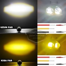 Aksesuar Baykuş Sis Farı Çift Renk Sarı-Beyaz Araç Motosiklet Off Road LED Lamba Delici Yayıcı Projektör 50W Metal Arazi Çalışma Lambası 1 Adet