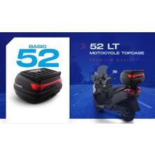 52 Lt Motosiklet Arka Çanta Üst Bagaj Sırt Dayamasız Basic Model Siyah Bagaj Topcase