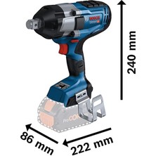 Professional Gds 18V-1050 H Akülü Darbeli Somun Sıkma (18 Volt, Solo, Karton Kutuda, 1.050 Nm Maks. Tork, 3/4" Kare Uç Girişi)