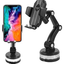 Araba Tır ve Kamyon Uyumlu Katlanır Araç Içi Telefon Tutucusu Mekanizmalı Dönebilir Başlık ve Dönebilir Tabanlı Uzun Hareket Özgürlüğü Sağlayan Cam, Konsola Sabitlenir Vakum ve Yapışkan Araç Tutucusu