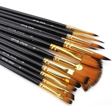 12 Parça Boya Fırçası Seti, Çocuklar, Yetişkinler, Yeni Başlayanlar ve Profesyonel Için Akrilik, Yağlı, Suluboya ve Guaj Boyama