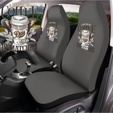 Mirsepet Volkswagen Crafter Ile Uyumlu Oto Koltuk Kılıfı Gri Penye Kahve Tasarım Logo Dtf Baskı