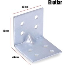 Mobilya Dolap Köşe Bağlantı Sabitleme L Demir Gönye 40X40X40 mm (25 Adet)
