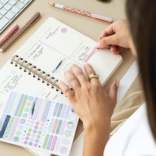 A5 Spiralli Sert Kapak Keten Noktalı Tarihsiz Not Defteri Siyah