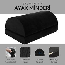 Ergonomik Visco Ayak Minderi, Oyun Koltuğu ve Ofis Koltuğu Için Anti Alerjen Ayak Yastığı, Ayak Koyma Yeri Taburesi, Çok Amaçlı Rahatlatıcı Yarım Silindir Iki Parça Masa Altı Ayak Desteği