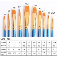 Sanatçı Fırçası Seti, 10'lu Paket Naylon Fırça, Resim, Akrilik, Ince Fırça, Sulu Boya ve Yüz Boyama, Kendin Yap El Sanatları Için, Mavi