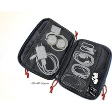 Business Tech Pouch 2 Kablo Çantası Elektronik Aksesuarlar Için Polyester Mavi Renkte, Ölçüler: 23,5 cm x 17 cm x 3,5 Cm, BGO44/DB, Mavi, 23,5cm, Modern