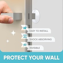 Home Duvar Kapı Kolu Stoper 5 cm Set 6 Şeffaf Kauçuk Kapı Kolu Kapı Kolu Için Yuvarlak Duvar Koruması. Koruyucu Kapı Tamponu Duvar Susturucu - Kendinden Yapışkanlı