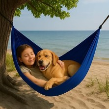 Paraşüt Hamak 180KG Kapasite Su Geçirmez Taşınabilir Çantalı Çift Halatlı Dayanıklı Hamak 240CM (Mavi)