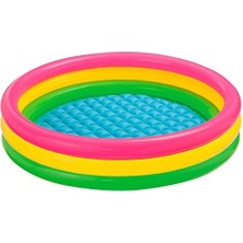 Ayko 57412 Renkli Şişme Taban 3 Bölme Havuz 114 Cm, Su Sporları, Plaj Malzemesi, Şişme Ürün, Yüzme Aksesuarı, Kamp, Dalış, Güvenlik