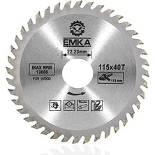 2'li Set Emka Daire Testere Bıçağı Ahşap Kesme Testeresi 115 mm 40 Diş + Matkap Aparatı