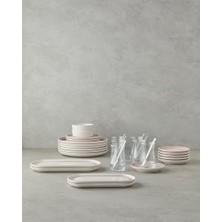 Ayko Cloves Seramik Kahvaltı Takımı 32 Parça 6 Kişilik Pembe