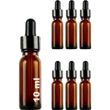 Ayko 10 ml Metal Kapaklı Damlalık Dropper Şişesi Serum 10 cc Cam Şişe 6 Adet (Siyah Kapak, /kahverengi)