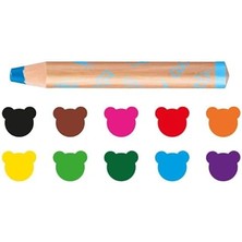 3 In 1 Jumbo Bebek Ahşap Gövdeli Boya Kalemi, 10'lu