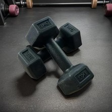 Köşeli Vinyl Kaplı 1 kg Ağırlık Seti 2 Adet Siyah Dambıl Dayanıklı ve Uzun Ömürlü