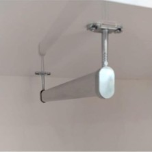 25 cm Dolap Içi Oval Elbise Askı Borusu 2 Adet Tavan Askı Aparatı Vidaları