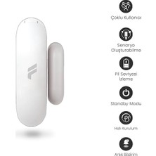 Akıllı Kablosuz Kapı Pencere Sensörü ve Iç Ortam Nem-Isı Ölçer-Siren, Wifi, Uzaktan Takip, 2 Yıl Garantili, Tuya Destekli