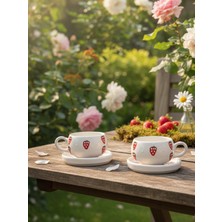  evinbizdenel yapımı çilek dekorlu seramik fincan takımı 2 kişilik sunumluk hediyelik 4 parça