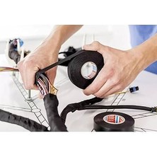 Tesa Tüylü Bant Polyester Bez Kablo Sarma Bandı 19 mm x 15 Metre Siyah