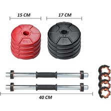 11 kg Dambıl Seti Blackred 6 In 1 Fitness Set