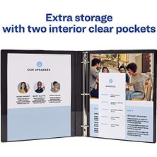 Ayko Şeffaf Dosya, 4'lü Paket, 0,5 Inç, Siyah