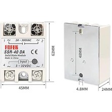Ssr Röle 40A Ac 24-380V Tek Fazlı Solid State Röle Elektronik Anahtar Termostat Resiztans Motor Lamba Makine