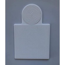 Ütü ile Yapışan Boncuk Dizme Tablası Büyük Boy - Kare : 15,5 cm - Daire : 8,5 cm - Beyaz Renk