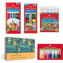Boyama Seti ve Resim Defteri 25X35 Cm, Çocuklar Için Yaratıcı Eğlence, 12 Renk Suluboya, Boya Kalemi, Pastel Boya, Keçeli Kalem ve 30 Yaprak Defter
